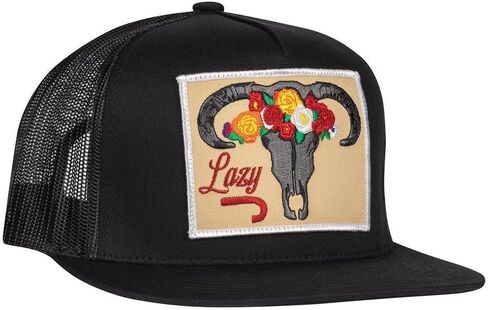Lazy J Ranch Skull & Flowers Classic Five Panel Trucker Hat - Adjustable Unisex Country Hats, Vintage Trucker Hat in Saudi Arabia