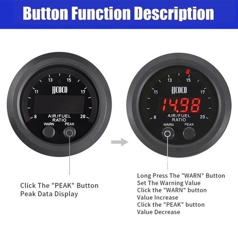 Digital Wideband Air/Fuel Ratio AFR Gauge - 2"(52mm) with New Upgrade LSU4.9 Sensor - Wideband UEGO AFR O2 Oxygen Sensor Controller Gauge in Kuwait