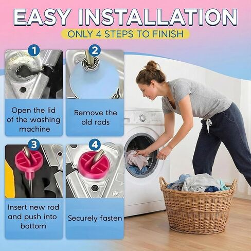 Upgraded DC97-16350U DC97-16350T Washer Suspension Rods Kit for Samsung Top Load Washer – Heavy Duty Stainless Steel & Enhanced Spring, Fits WA50R / WA45T / WA45H / WA45N Series (4 PCS) in Kuwait