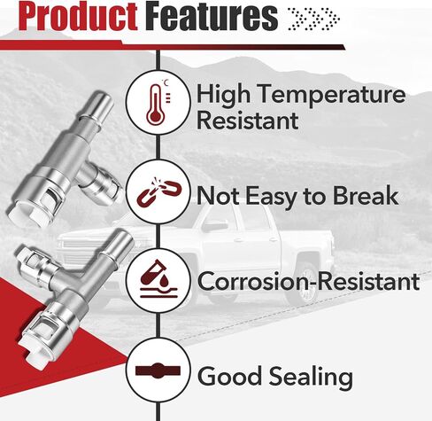 2 Pcs 800-413HP 800-414HP Aluminum HVAC Heater Inlet Hose Tee Connector, Compatible with 00-14 GMC Yukon Sierra Chevy Tahoe Suburban Silverado Cadillac Escalade, Replace 15055342 15055343 in Kuwait