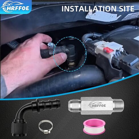 Upgraded Top Heater Hose Compatible with Dodge Ram 6.7L Cummins 2007.5+, 10AN Push Lock Fitting, Quick Disconnect Delete, Replace 52014739AG 55056711AC 55056966AA 68005253AA in Saudi Arabia