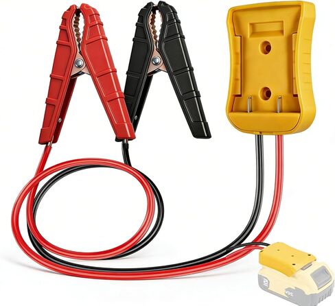 مشبك كابل القفز مع محول، متوافق مع De. Walt 20V Battery Jump Start 2FT 8AWG كابل سيليكون لتعزيز السيارة مقاوم لدرجة الحرارة 200 درجة فهرنهايت لملحقات بدء تشغيل البطارية لأداة السيارات in Kuwait