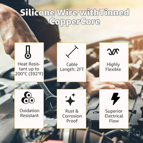 مشبك كابل القفز مع محول، متوافق مع De. Walt 20V Battery Jump Start 2FT 8AWG كابل سيليكون لتعزيز السيارة مقاوم لدرجة الحرارة 200 درجة فهرنهايت لملحقات بدء تشغيل البطارية لأداة السيارات in Kuwait