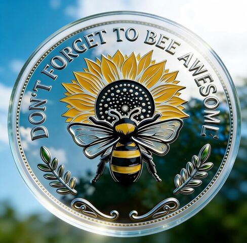 عملة تذكارية إيجابية من نوع Bee Kind، عملة تذكارية ملهمة على الوجهين، عملة تحفيزية لتحدي النحل، هدية ذات مغزى للأصدقاء والعائلة in Kuwait