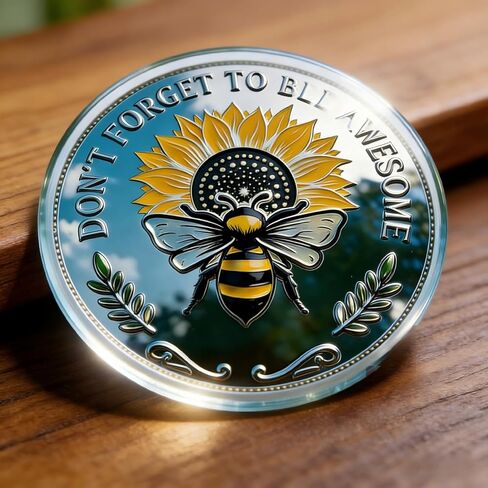 عملة تذكارية إيجابية من نوع Bee Kind، عملة تذكارية ملهمة على الوجهين، عملة تحفيزية لتحدي النحل، هدية ذات مغزى للأصدقاء والعائلة in Kuwait