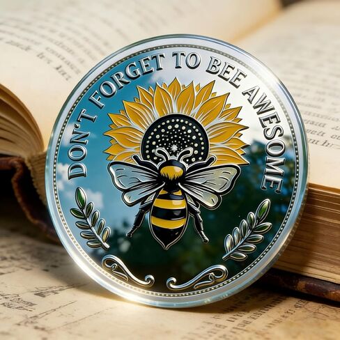 عملة تذكارية إيجابية من نوع Bee Kind، عملة تذكارية ملهمة على الوجهين، عملة تحفيزية لتحدي النحل، هدية ذات مغزى للأصدقاء والعائلة in Kuwait