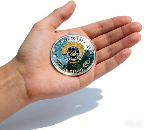 عملة تذكارية إيجابية من نوع Bee Kind، عملة تذكارية ملهمة على الوجهين، عملة تحفيزية لتحدي النحل، هدية ذات مغزى للأصدقاء والعائلة in Kuwait