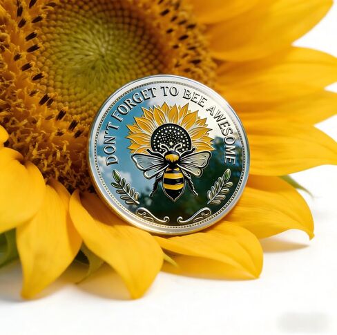 عملة تذكارية إيجابية من نوع Bee Kind، عملة تذكارية ملهمة على الوجهين، عملة تحفيزية لتحدي النحل، هدية ذات مغزى للأصدقاء والعائلة in Kuwait