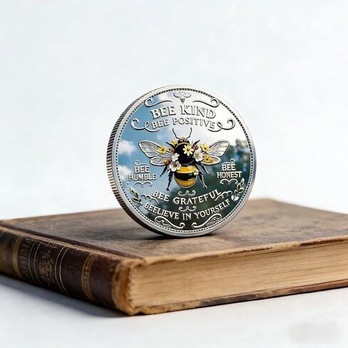 عملة تذكارية إيجابية من نوع Bee Kind، عملة تذكارية ملهمة على الوجهين، عملة تحفيزية لتحدي النحل، هدية ذات مغزى للأصدقاء والعائلة in Kuwait