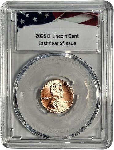 2025 P & D Lincoln Shield Cent, 2 Coin Set, Last Year of Issue, Uncirculated in Acrylic Slab in Kuwait