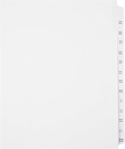Exhibitindexes® علامات تبويب المعروضات AAAAAA-ZZZZZZ فواصل (6A-6Z) in Kuwait