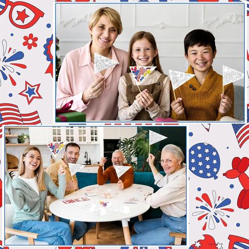 60 Sets 4th of July DIY Coloring Patriotic Pennant Flags Bulk 250th Anniversary 1776-2026 USA Independence Day Crafts with Sticks Patriotic Triangle Flags for Parades Home Arts Activities in Kuwait