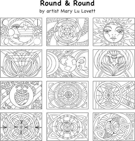 COLORpockit 4x6 Postcard Coloring Book Card Decks with Round & Round and Floral Fun. Refills for COLORpockit Complete Portable Coloring kit. Contains Two 12-Card Coloring Decks. in Kuwait