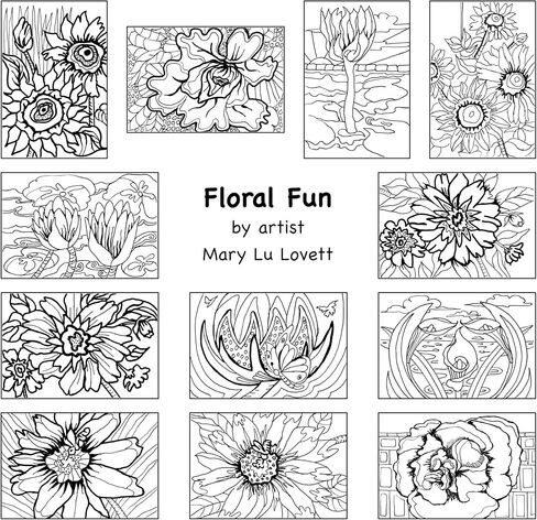 COLORpockit 4x6 Postcard Coloring Book Card Decks with Round & Round and Floral Fun. Refills for COLORpockit Complete Portable Coloring kit. Contains Two 12-Card Coloring Decks. in Kuwait