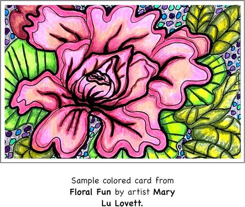 COLORpockit 4x6 Postcard Coloring Book Card Decks with Round & Round and Floral Fun. Refills for COLORpockit Complete Portable Coloring kit. Contains Two 12-Card Coloring Decks. in Kuwait