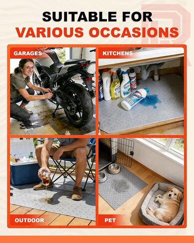 Upgrade 13"x9.8" Oil Absorbent Pads 100 Pack | Trimmable Mat with Professional-Grade Absorption for Workshop, Mechanic Shop, Home Garage Floor, Handles Oil, Water, Coolant & Chemicals in Kuwait