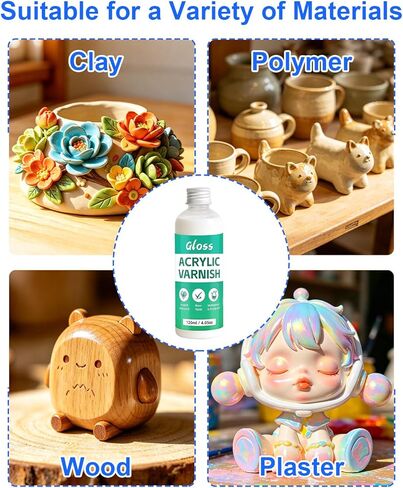 27 Pcs Air Dry Clay Kit with Clay Glaze - 120ml Gloss Varnish, Rollup Storage Bag, Professional Clay Sculpting Tools Set, Complete Pottery Kit for Beginners Adults Kids in Kuwait
