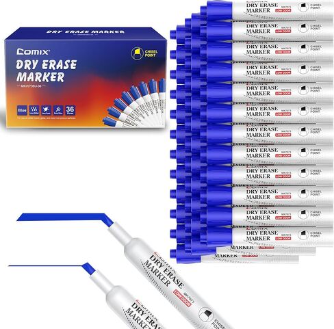 Comix Low Odor Dry Erase Markers, Chisel Tip, Green Color, 36 Count Whiteboard Marker for Office, School, Classroom, Teachers in Kuwait