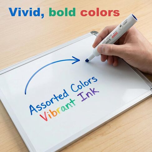 Comix Low Odor Dry Erase Markers, Chisel Tip Whiteboard Marker, 8 Assorted Colors Pack of 36 Markers for Classrooms Offices & Home Offices in Kuwait