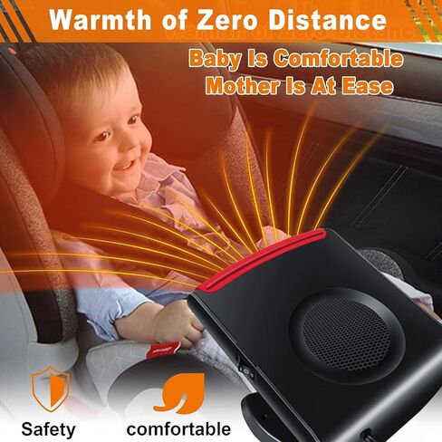 12V Portable Car Heater & Defroster, 3-in-1 Multi-Function Windshield Heater with Fast Heating, Defrost & Defog | 360° Adjustable Plug In Auto Heater for Vehicle, SUV, RV, Truck in Kuwait