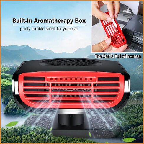 12V Portable Car Heater & Defroster, 3-in-1 Multi-Function Windshield Heater with Fast Heating, Defrost & Defog | 360° Adjustable Plug In Auto Heater for Vehicle, SUV, RV, Truck in Kuwait