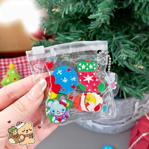 4-Pack Christmas Mini Erasers - Holiday-Themed Pencil Erasers Bulk Set - Cute Santa, Snowflake Designs in 3D with Non-Toxic PVC Material for Classroom Rewards, Gift Filling & School Prizes in Kuwait