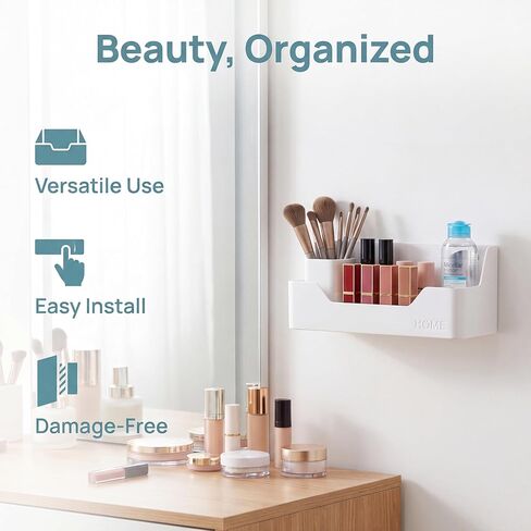 Bedside Shelf,Small Plastic Wall Mounted Adhesive Storage Caddy Shelf Organizer Accessory for Cell Phone,Reading Glasses,Remote Control,Earphone | Great for Home,Office,Dorm (Box Type) in Saudi Arabia