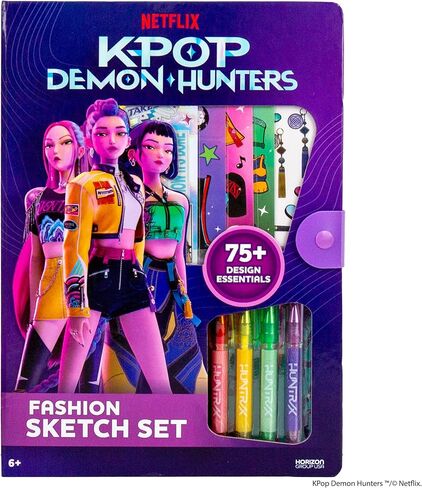 مجموعة رسم الأزياء Kpop Demon Hunters™، تتضمن كتاب تلوين وأقلام هلامية وملصقات Kpop Demon Hunters واستنسل والمزيد، ألعاب الفتيات الرائعة للأعمار من 6 إلى 8 سنوات in Kuwait