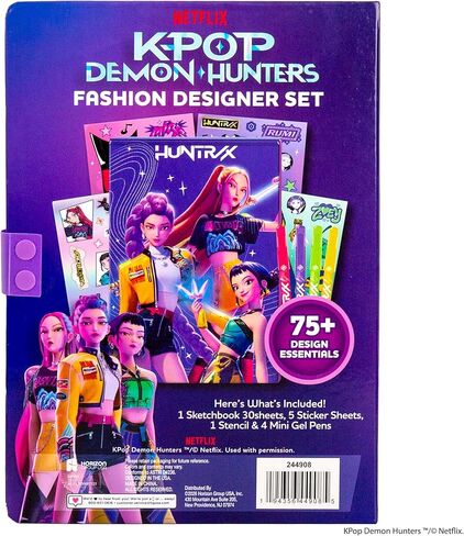 مجموعة رسم الأزياء Kpop Demon Hunters™، تتضمن كتاب تلوين وأقلام هلامية وملصقات Kpop Demon Hunters واستنسل والمزيد، ألعاب الفتيات الرائعة للأعمار من 6 إلى 8 سنوات in Kuwait