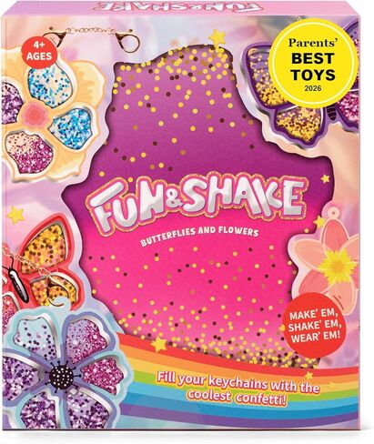 Shake-its Glitter Craft Kits, DIY Art Kit for Kids - Fun Shake Art Supplies, Creative Arts and Crafts Activity Gifts for Girls & Boys Ages 4 5 6 7 8 9 (Flowers & Butterflies) in Kuwait