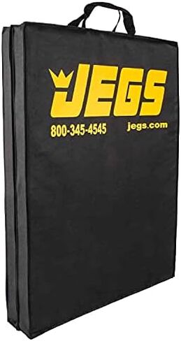 حصيرة الحفرة القابلة للطي من JEGS - وسادة عمل غير مطوية مقاس 48 بوصة × 18 بوصة، وسادة ميكانيكية مطوية مقاس 24 بوصة × 18 بوصة - بطانة إسفنجية سميكة بقياس 1.5 بوصة، نسيج مقاوم للبقع والتمزق شديد التحمل، مقبض حمل مدمج، حصيرة ميكانيكية سوداء in Kuwait