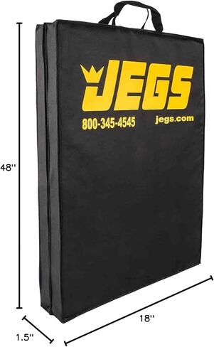حصيرة الحفرة القابلة للطي من JEGS - وسادة عمل غير مطوية مقاس 48 بوصة × 18 بوصة، وسادة ميكانيكية مطوية مقاس 24 بوصة × 18 بوصة - بطانة إسفنجية سميكة بقياس 1.5 بوصة، نسيج مقاوم للبقع والتمزق شديد التحمل، مقبض حمل مدمج، حصيرة ميكانيكية سوداء in Kuwait