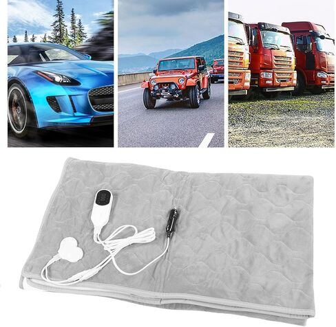LiebeWH Heated Car Blanket 12V 59x47inch Electric Heating Throw 9 Temperature Levels 3 Timers for Sedan SUV RV in Kuwait