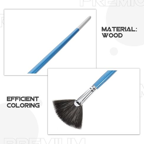 ibasenice Nylon Fan Paint Brush for Acrylic and Watercolor Painting, Blue Ceramic Glaze Brush with Anti-Shedding Bristles, Multi-Purpose Art Tool for Artists and Adults in Kuwait