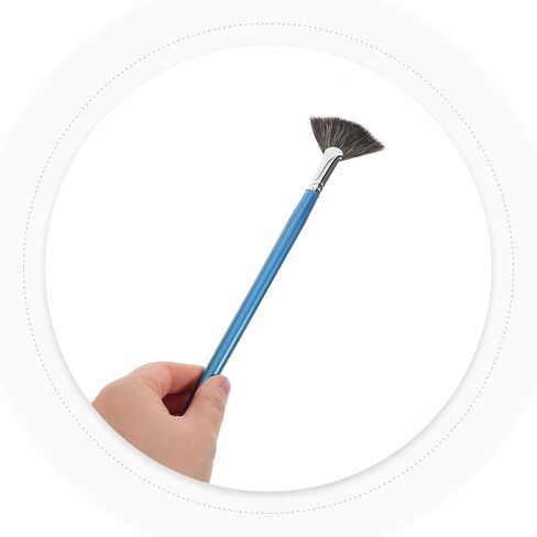 ibasenice Nylon Fan Paint Brush for Acrylic and Watercolor Painting, Blue Ceramic Glaze Brush with Anti-Shedding Bristles, Multi-Purpose Art Tool for Artists and Adults in Kuwait