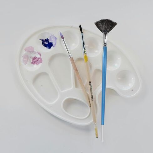 ibasenice Nylon Fan Paint Brush for Acrylic and Watercolor Painting, Blue Ceramic Glaze Brush with Anti-Shedding Bristles, Multi-Purpose Art Tool for Artists and Adults in Kuwait