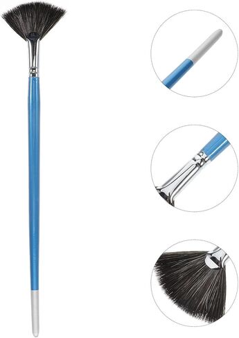 ibasenice Nylon Fan Paint Brush for Acrylic and Watercolor Painting, Blue Ceramic Glaze Brush with Anti-Shedding Bristles, Multi-Purpose Art Tool for Artists and Adults in Kuwait