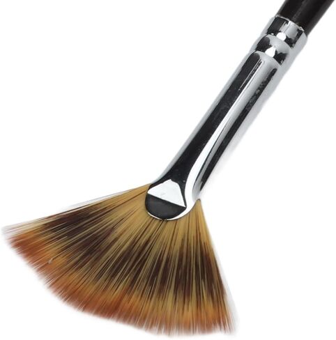 6 Pieces Fan Brush for Painting, Artist Acrylic Paint Brushes Set Nylon Hair Paint Brush Paint Brushes with Nylon Hair Long Wood Handle for Acrylic Watercolor Oil Painting in Kuwait