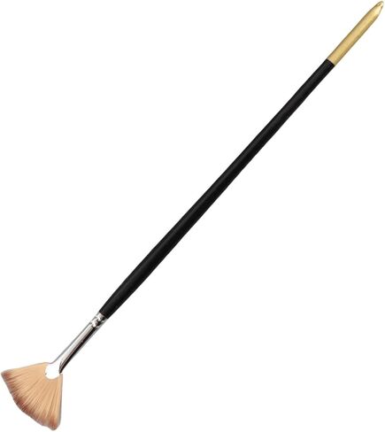 Yosoo Fan Paint Brush Set, 3 Sizes Nylon Hair Artist Fan Brushes with Long Wooden Handle, for Acrylic Watercolor Oil Painting Art in Kuwait