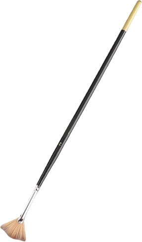 Yosoo Fan Paint Brush Set, 3 Sizes Nylon Hair Artist Fan Brushes with Long Wooden Handle, for Acrylic Watercolor Oil Painting Art in Kuwait