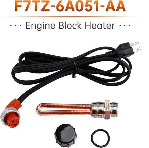 F7TZ-6A051-AA سخان كتلة المحرك 120 فولت 1000 وات مناسب لشاحنات الديزل Ford F250/350/450/550 7.3L 97-03، والرحلات وFord E-Series 7.3L شاحنات الديزل 97-03 in Kuwait