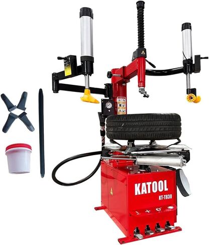 KATOOL 2.0HP مبدل الإطارات بذراع مزدوج المساعدة مع مجموعة ماكينة موازن مع آلة تغيير الإطارات بالخرز، مشبك خارجي 12 بوصة - 24 بوصة، مشبك داخلي 14 بوصة - 26 بوصة، أسطوانة φ8 بوصة (47*39*34) in Kuwait