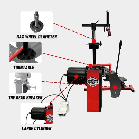 KATOOL Mini Tire Changer Machine 39" MAX. Wheel Diameter KT-1030P Tire Machine Small Wheel Changers Tire Repair Tools in Kuwait