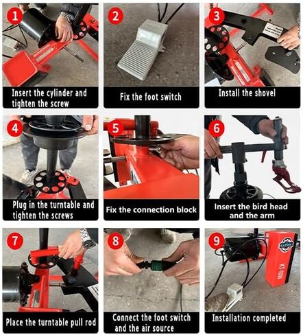 KATOOL Mini Tire Changer Machine 39" MAX. Wheel Diameter KT-1030P Tire Machine Small Wheel Changers Tire Repair Tools in Kuwait