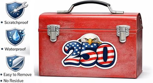 250 Anniversary Stickers, 3 pcs Pack USA American Flag Sticker Decal Bald Eagle, 5 inches - Waterproof Vinyl Car Bumper Sticker Decal in Kuwait