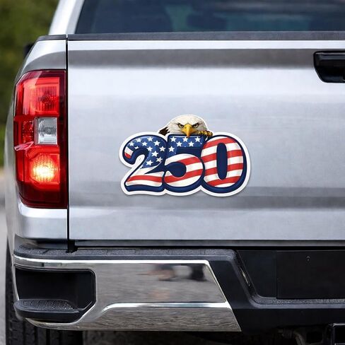 250 Anniversary Stickers, 3 pcs Pack USA American Flag Sticker Decal Bald Eagle, 5 inches - Waterproof Vinyl Car Bumper Sticker Decal in Kuwait