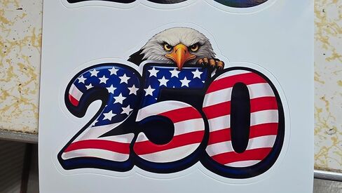 250 Anniversary Stickers, 3 pcs Pack USA American Flag Sticker Decal Bald Eagle, 5 inches - Waterproof Vinyl Car Bumper Sticker Decal in Kuwait