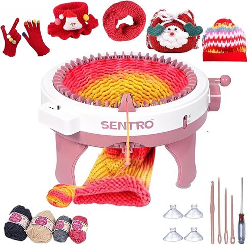 Sentro Knitting Machine,Sentro 48 Needles Knitting Machine with Row Counter Automatic Circular Weaving Spinning Knitting Loom Machine Kit for Adults and Beginners for Hats/Scarf/Sweater/Kintting Toys in Kuwait