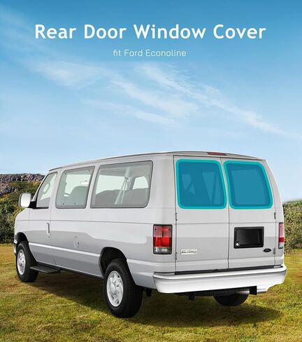 أغطية نوافذ الأبواب الخلفية سميكة للغاية (زوج) لسيارة Ford Econoline Van، مظلة نافذة تعتيم مغناطيسية معزولة، تصميم قابل للطي، AllSeasonGuard Pro in Kuwait