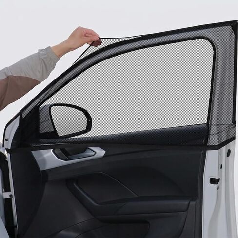 4 Pack Car Window Sun Shades - Breathable Mesh Car Curtains Universal Fit Sunshade for Front and Rear Side Windows,Mosquito Net for Camping in Kuwait